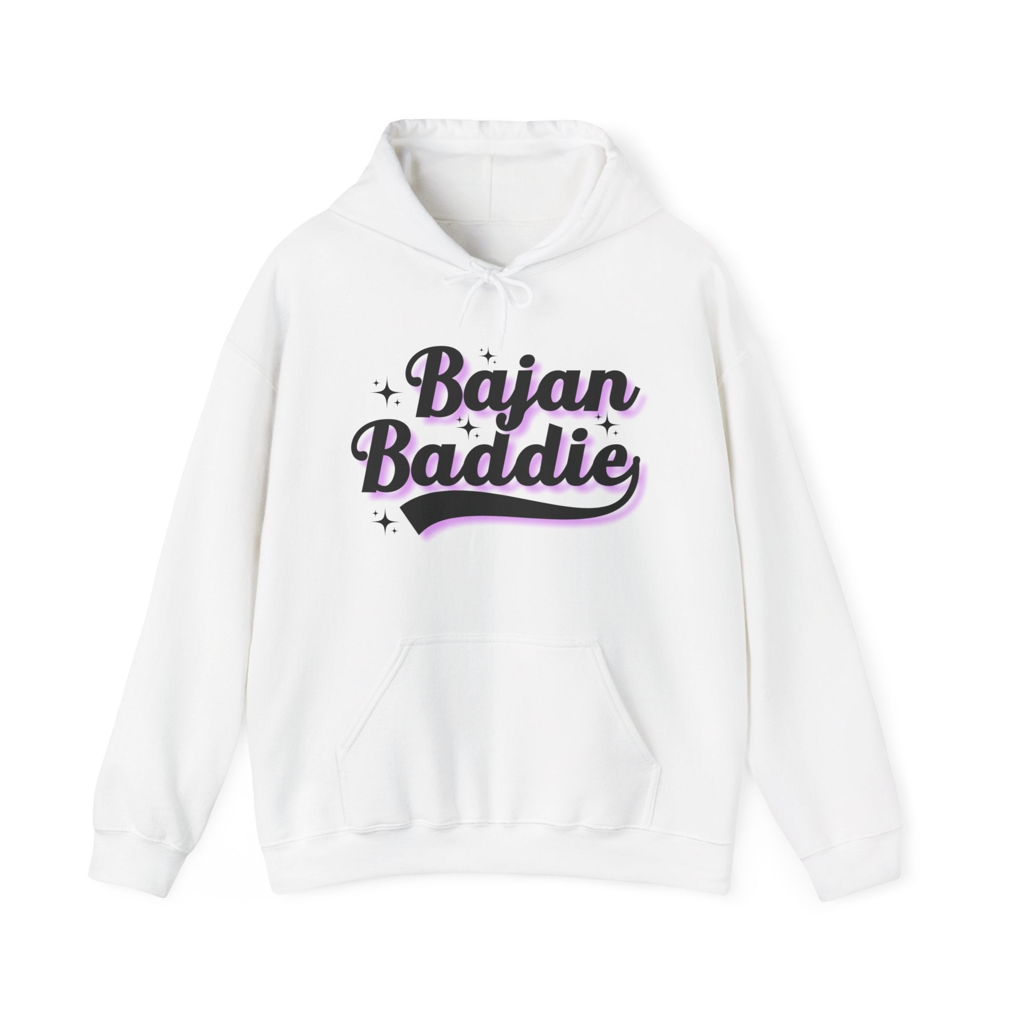 Bajan Baddie Hoodie — Bold Pink Varsity Lettering Hooded Sweatshirt
