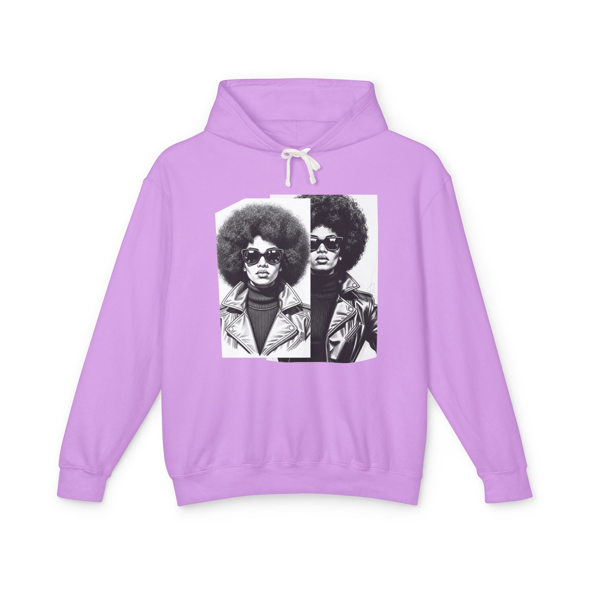 70s Black Woman Portrait - African American Woman Pride Hoodie