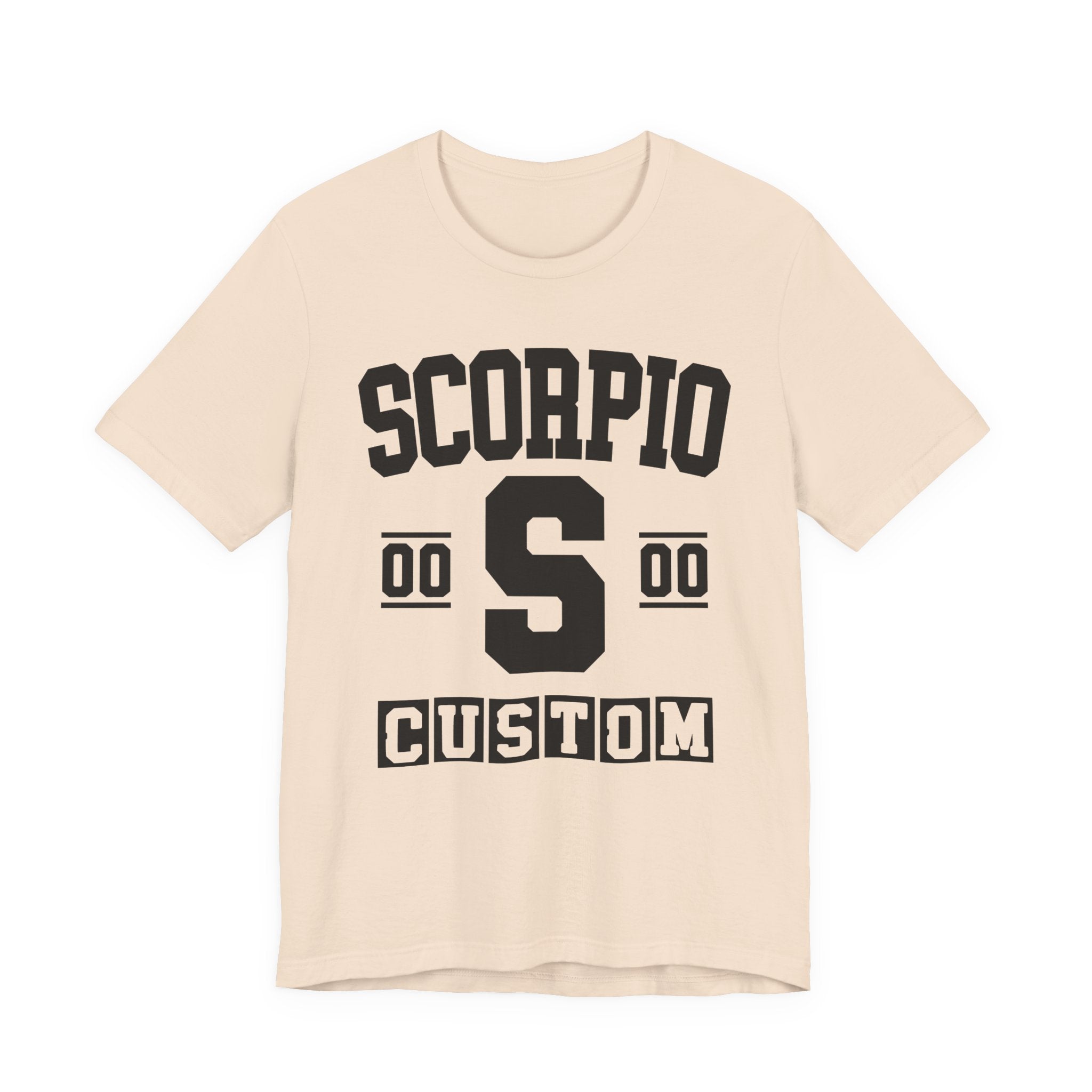 Custom Scorpio Varsity Tee Shirt — Customize Birthday Day/Month/Year - Customize Season/nation/Society