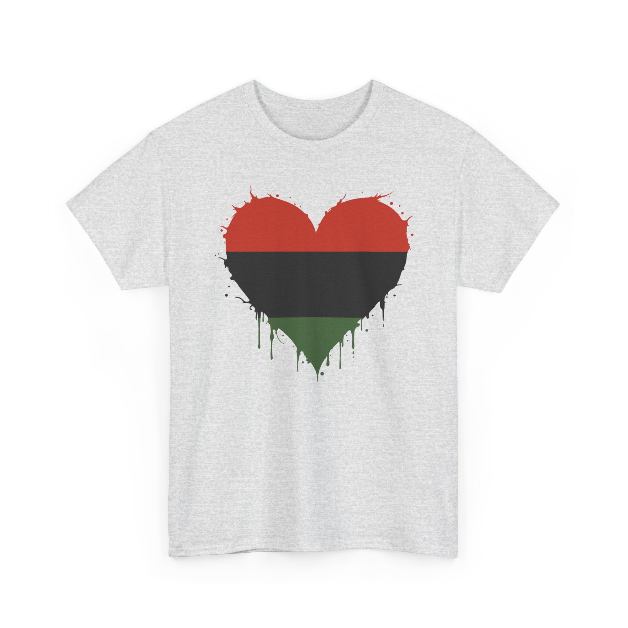African African Red Black Green Heritage Colors Heart - T-Shirt