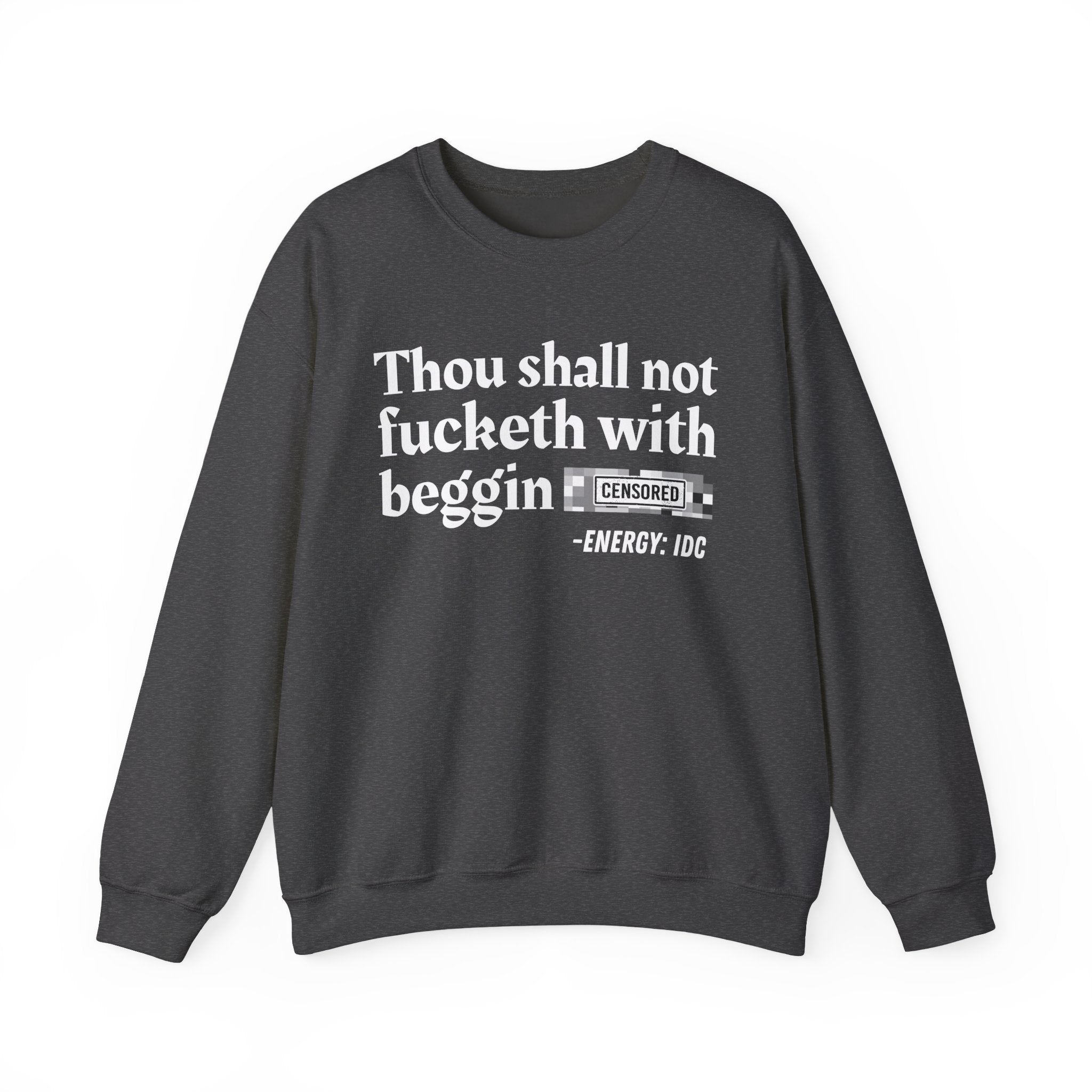 Thou Shall Not Fucketh With Beggin (Censored Bitch) — Vintage funny Bible——Print Slogan T-Shirt