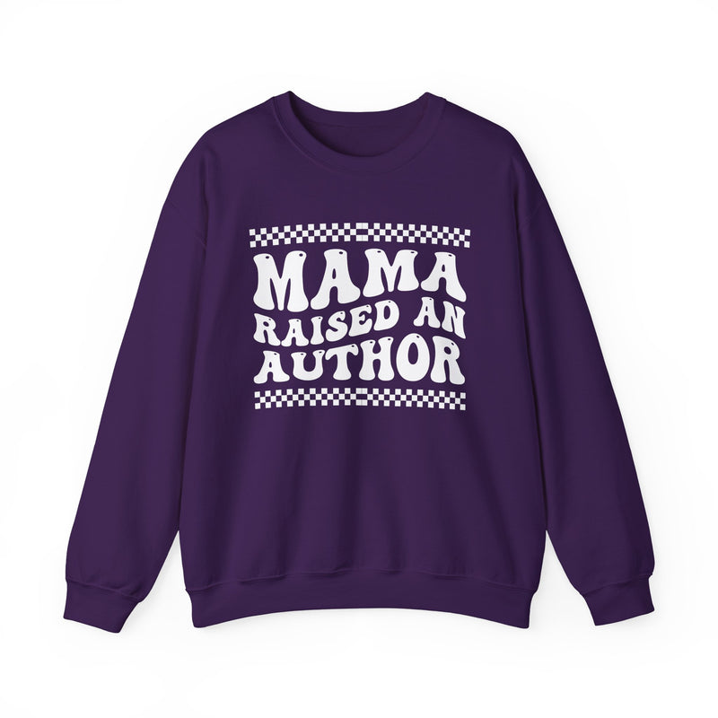 Mama Raised An Author — Sweatshirt alternate view 8: MAMA RAISED AN AUTHOR in bold statement lettering. Street Talk Designs mama statement apparel.
