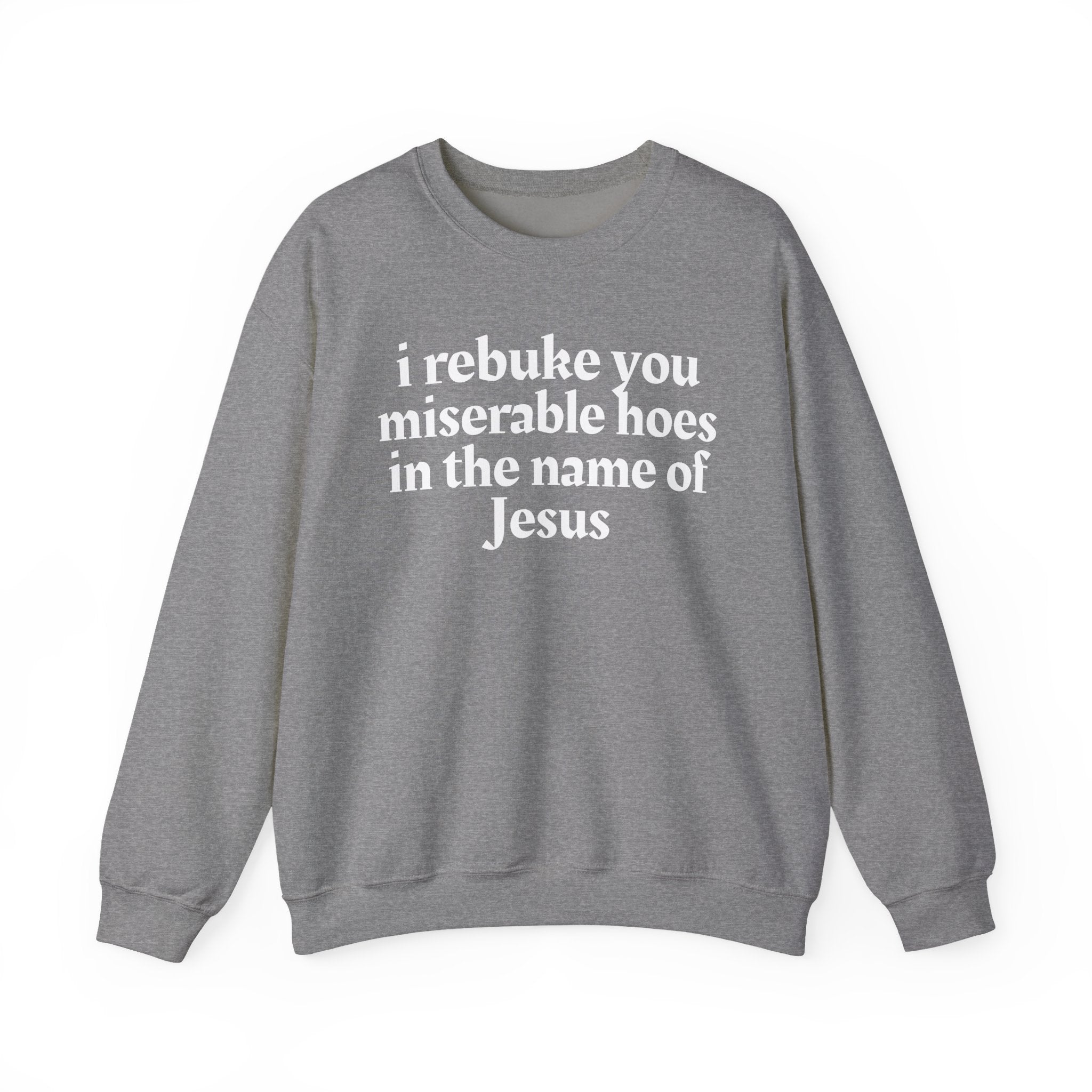 I Rebuke You Miserable Hoes In the Name of Jesus — Christian Humor Sweatshirt