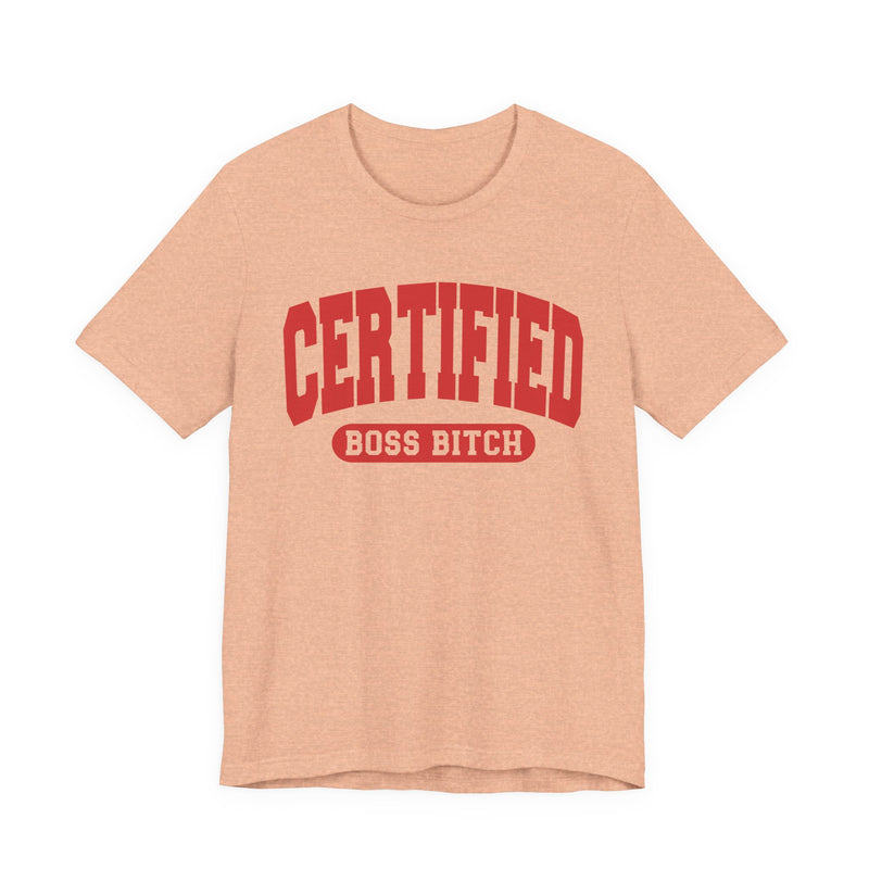 Certified Boss Bitch — Retro Collegiate T-Shirt