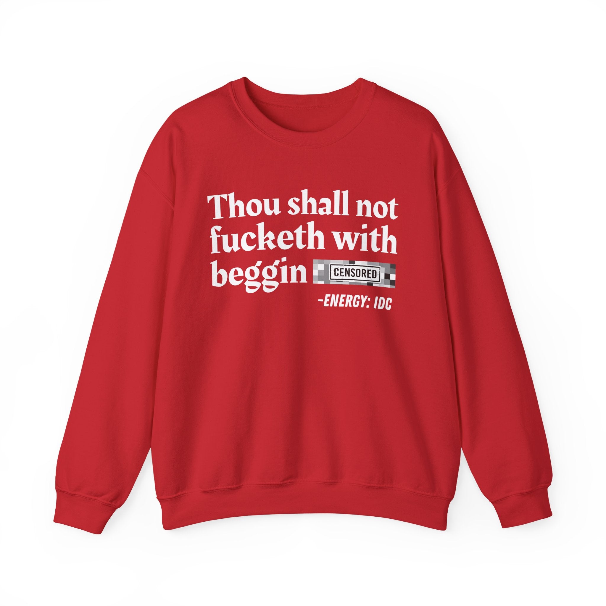 Thou Shall Not Fucketh With Beggin (Censored Bitch) — Vintage funny Bible——Print Slogan T-Shirt
