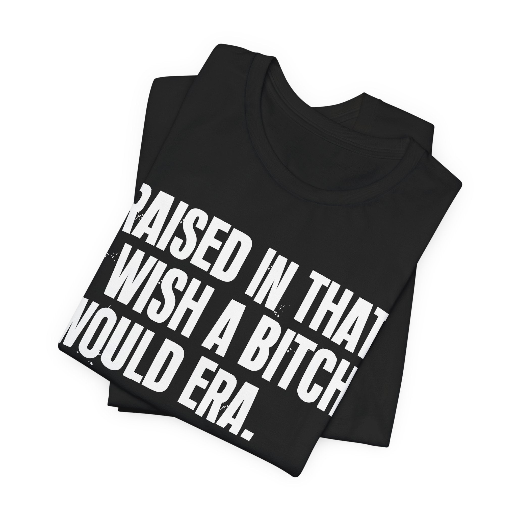 Raised In That I Wish A Bitch Would Era - Funny Back In The Day Statement Tee Shirt