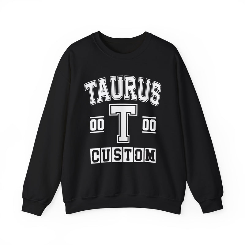 Custom Taurus Varsity Sweatshirt — Customize Birthday Day/Month/Year — Customize Gemini Season/Nation