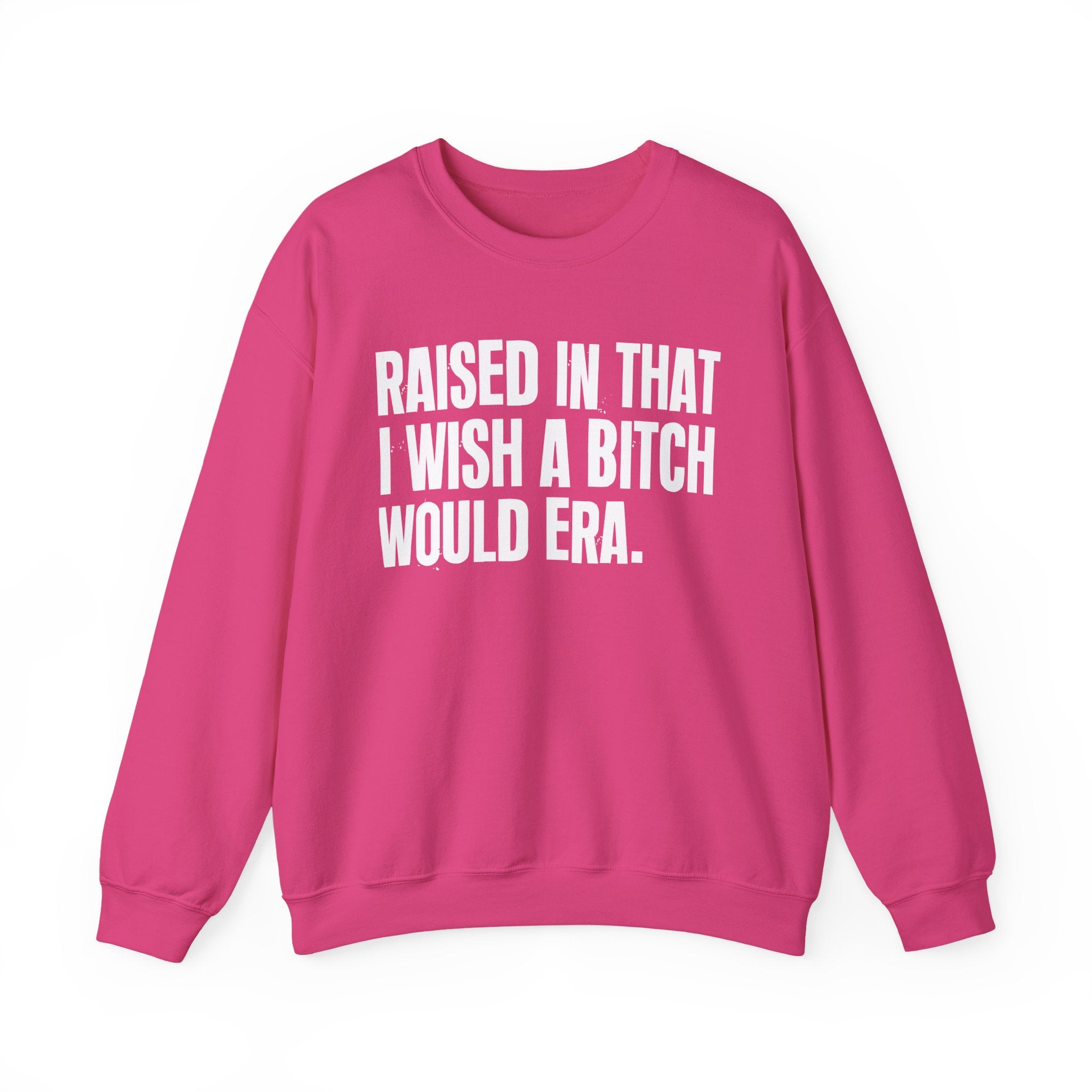 Raised In That I Wish A Bitch Would Era - Funny Back In The Day Statement Sweatshirt