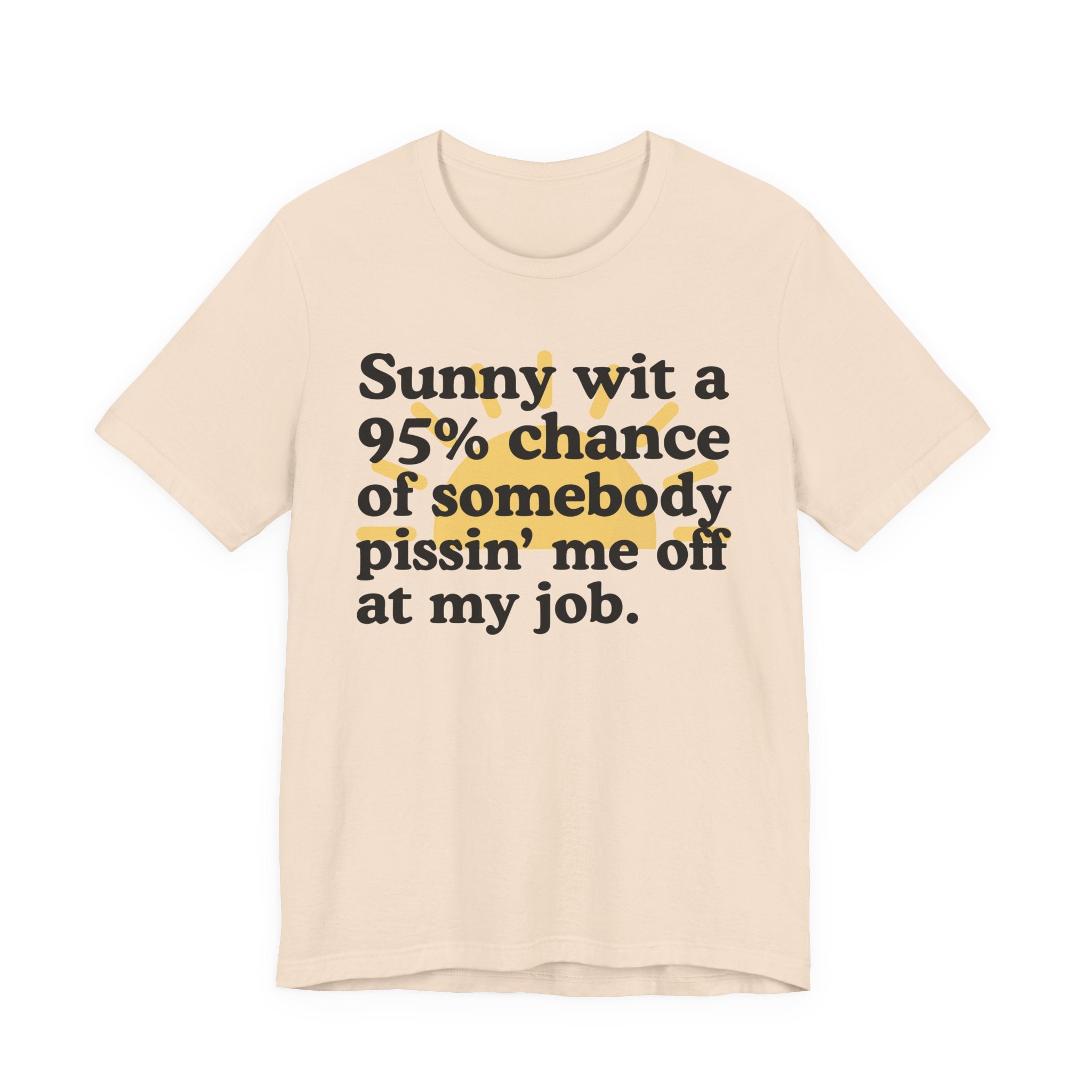 Sunny Wit A 95% Chance Of Somebody Pissin' Me Off  At My Job — Funny Statement T-Shirt
