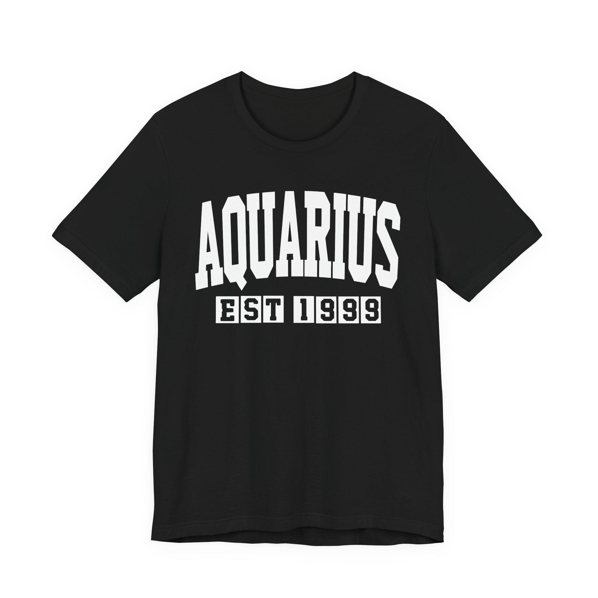 Aquarius EST (YEAR) Personalization — Zodiac Birthday Tee Shirt