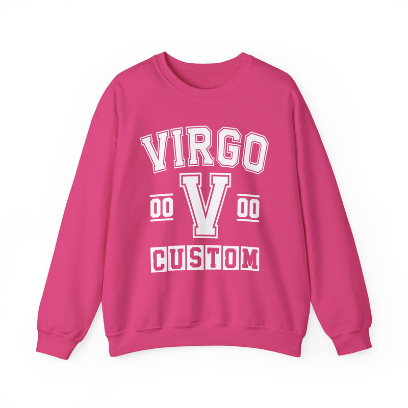 Custom Virgo Varsity Sweatshirt — Customize Birthday Day/Month/Year — Customize Gemini Season/Nation
