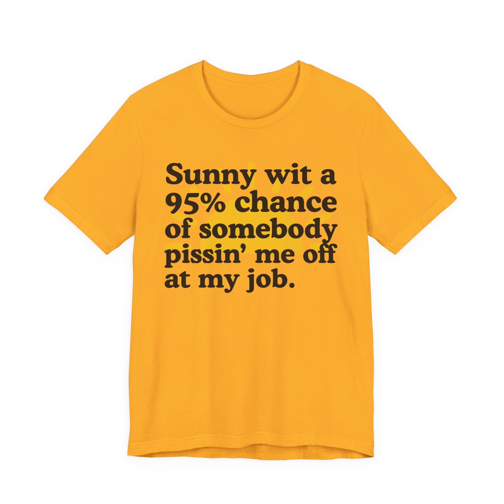 Sunny Wit A 95% Chance Of Somebody Pissin' Me Off  At My Job — Funny Statement T-Shirt