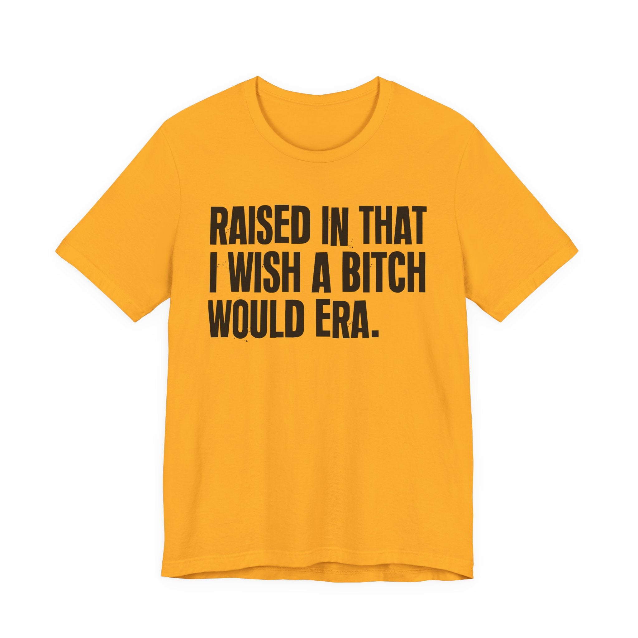 Raised In That I Wish A Bitch Would Era - Funny Back In The Day Statement Tee Shirt