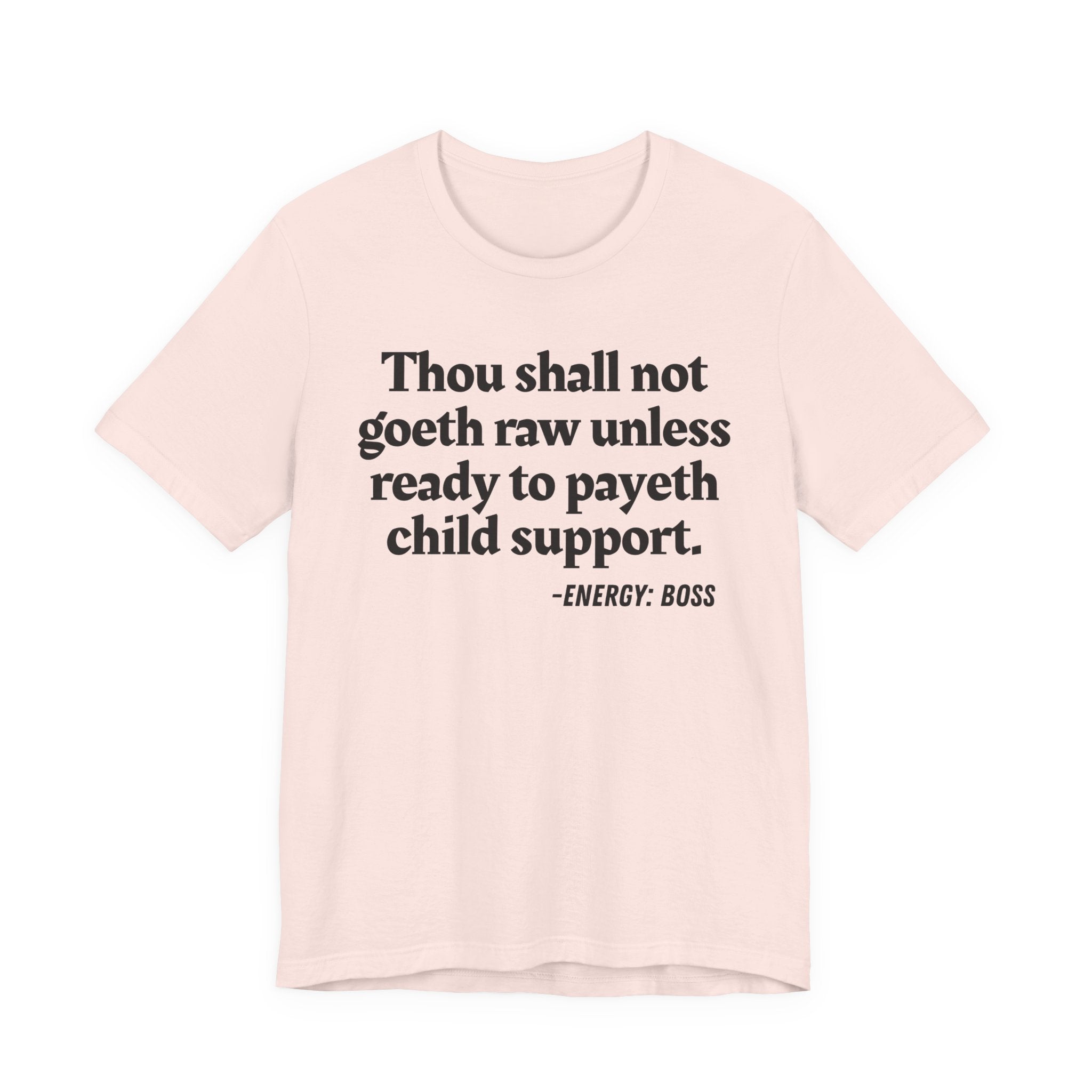Thou Shall Not Goeth Raw Unless Ready To Payeth Child Support——  T-Shirt