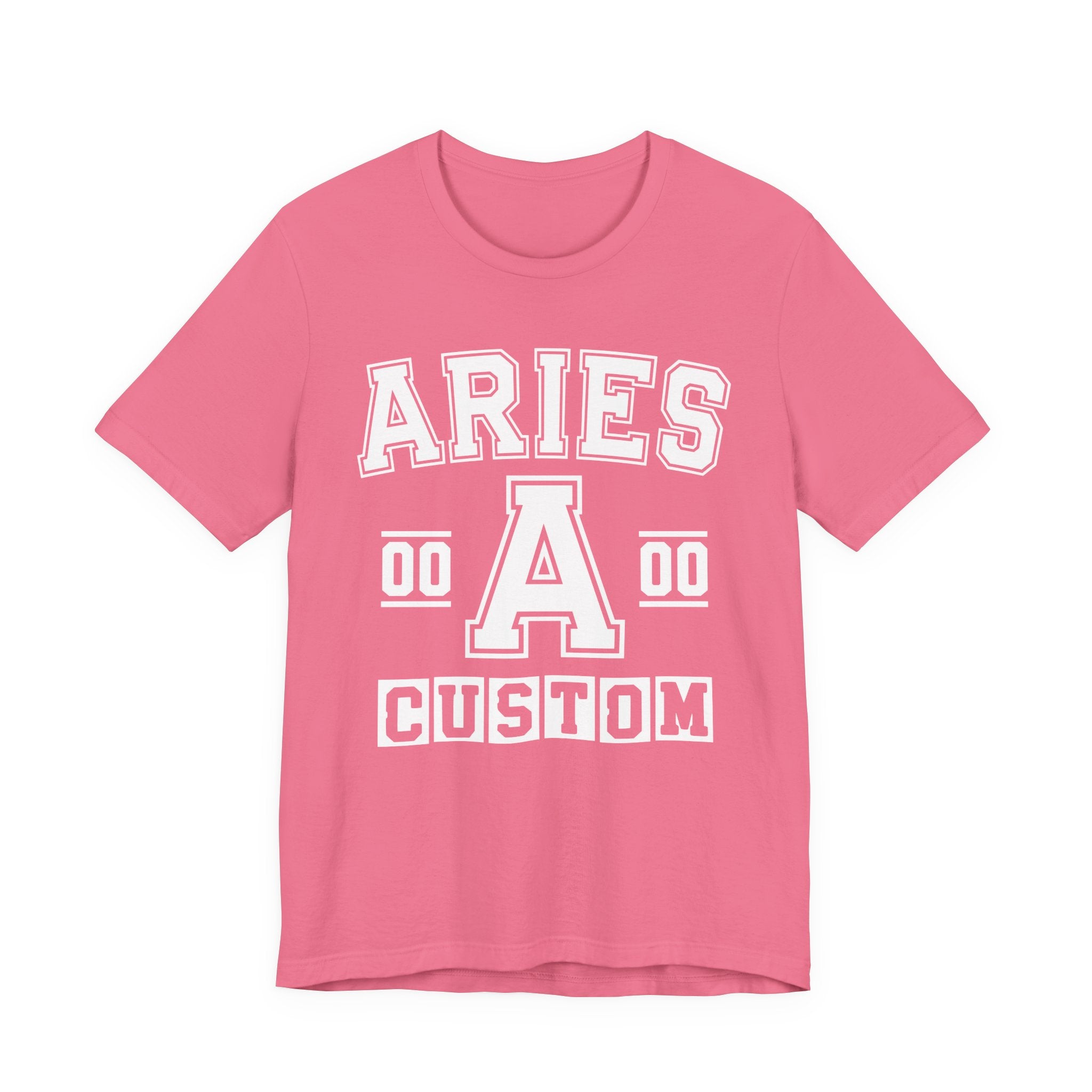 Custom Aries Varsity Tee Shirt — Customize Birthday Day/Month/Year - Customize Season/nation/Society