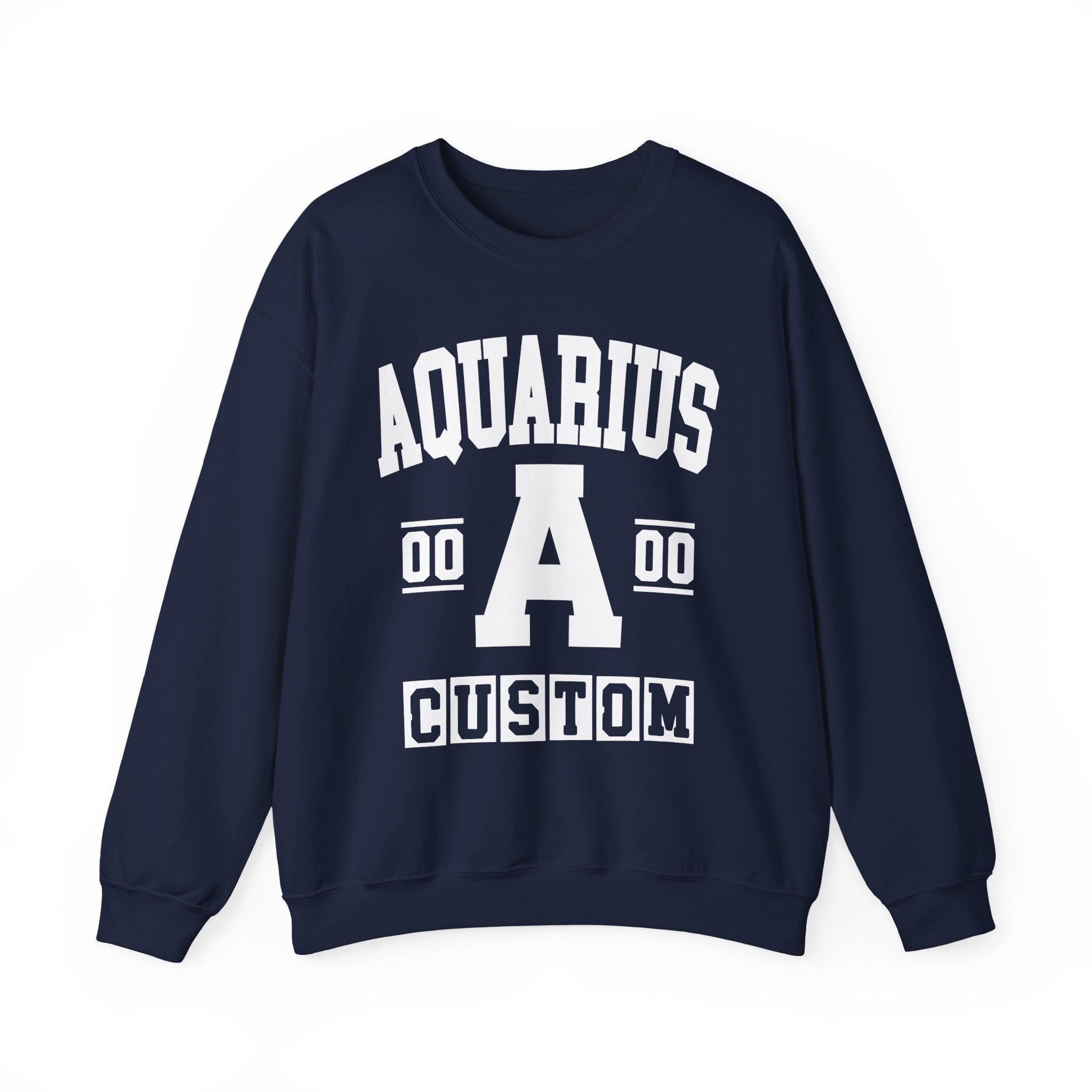 Custom Aquarius Varsity Sweatshirt - Customize Birthday Day/Month/Year - Customize Gemini Season/Nation