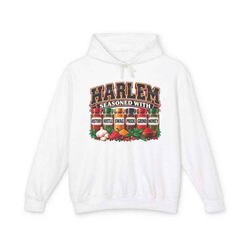 Harlem Seasoned With History Hustle Swag Pride Grind Money — Hoodie