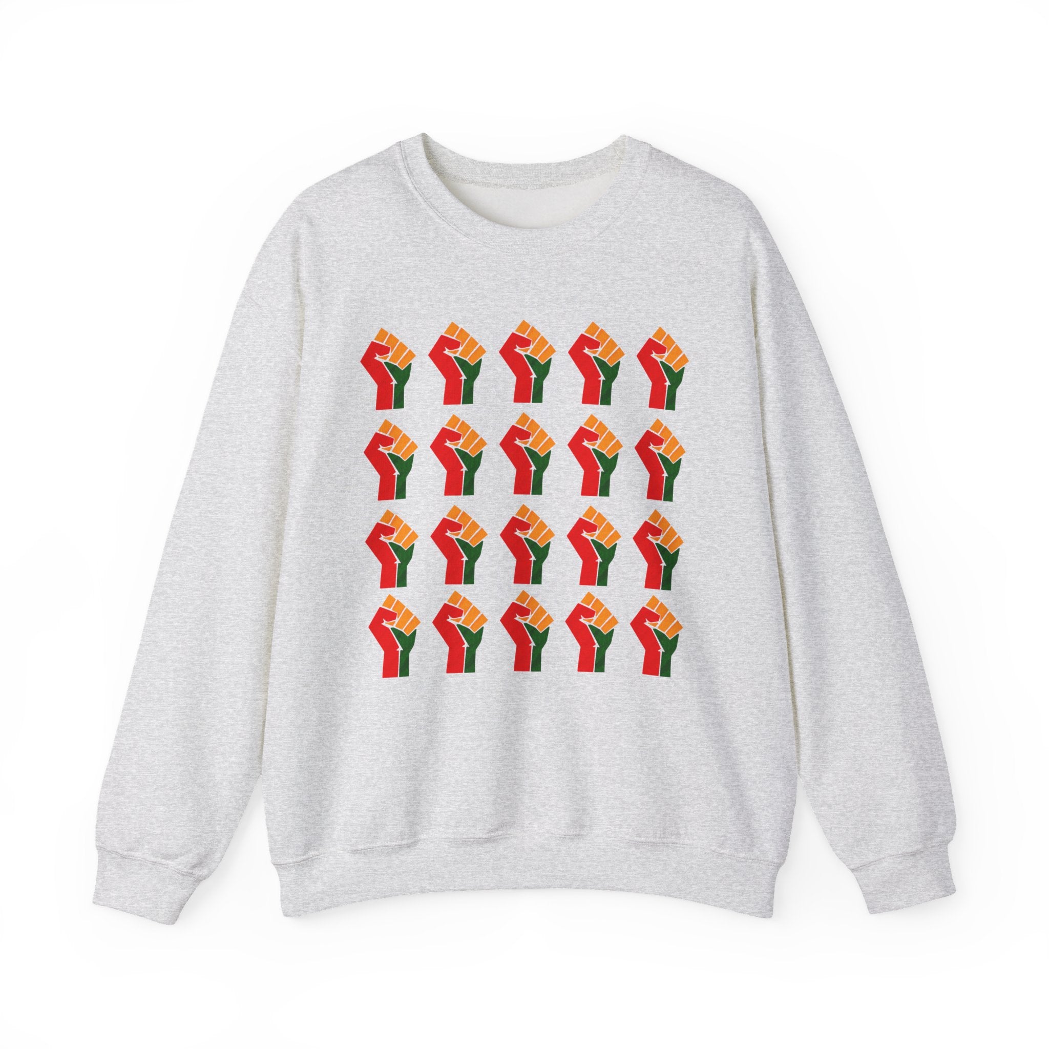 Pan-African Raised Fist Grid Pattern (Black History Solidarity) - Sweatshirt