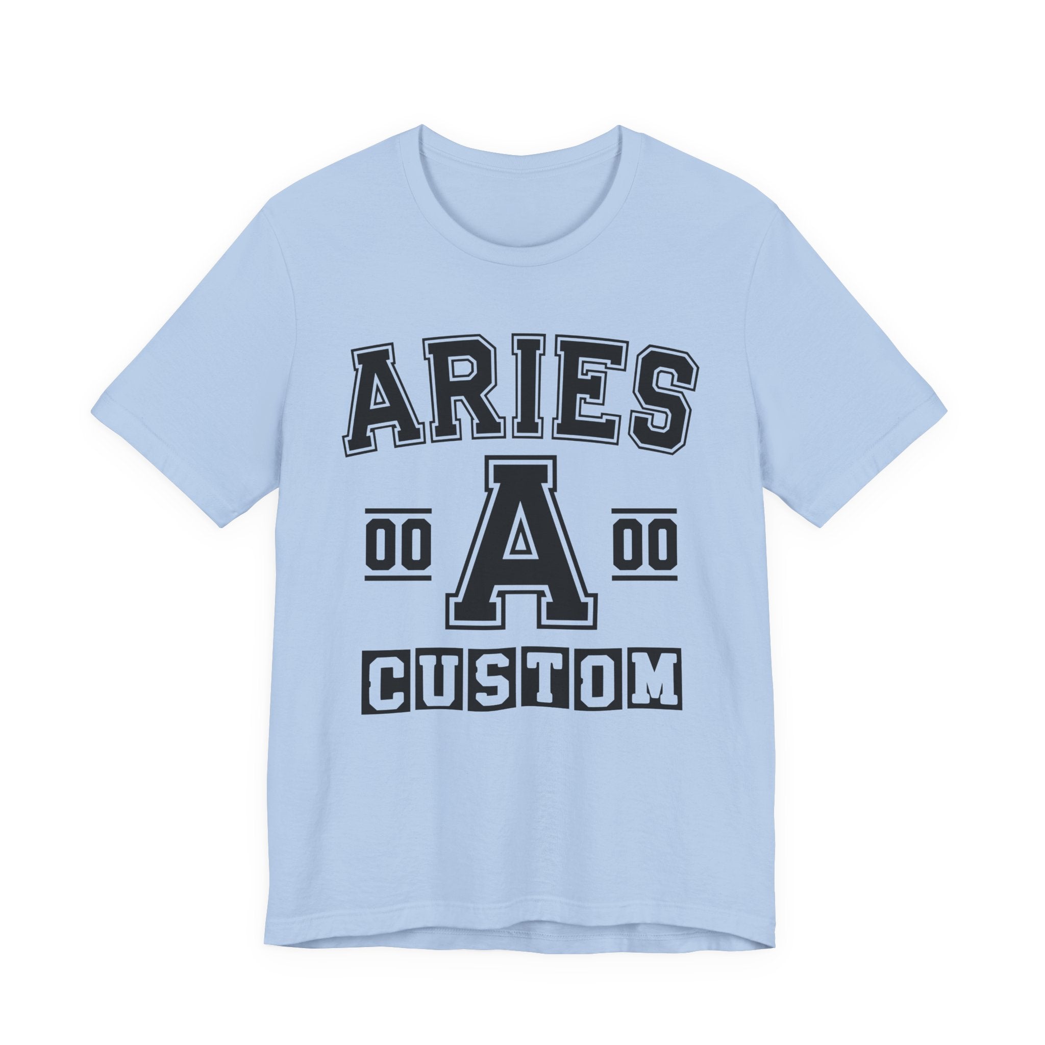 Custom Aries Varsity Tee Shirt — Customize Birthday Day/Month/Year - Customize Season/nation/Society