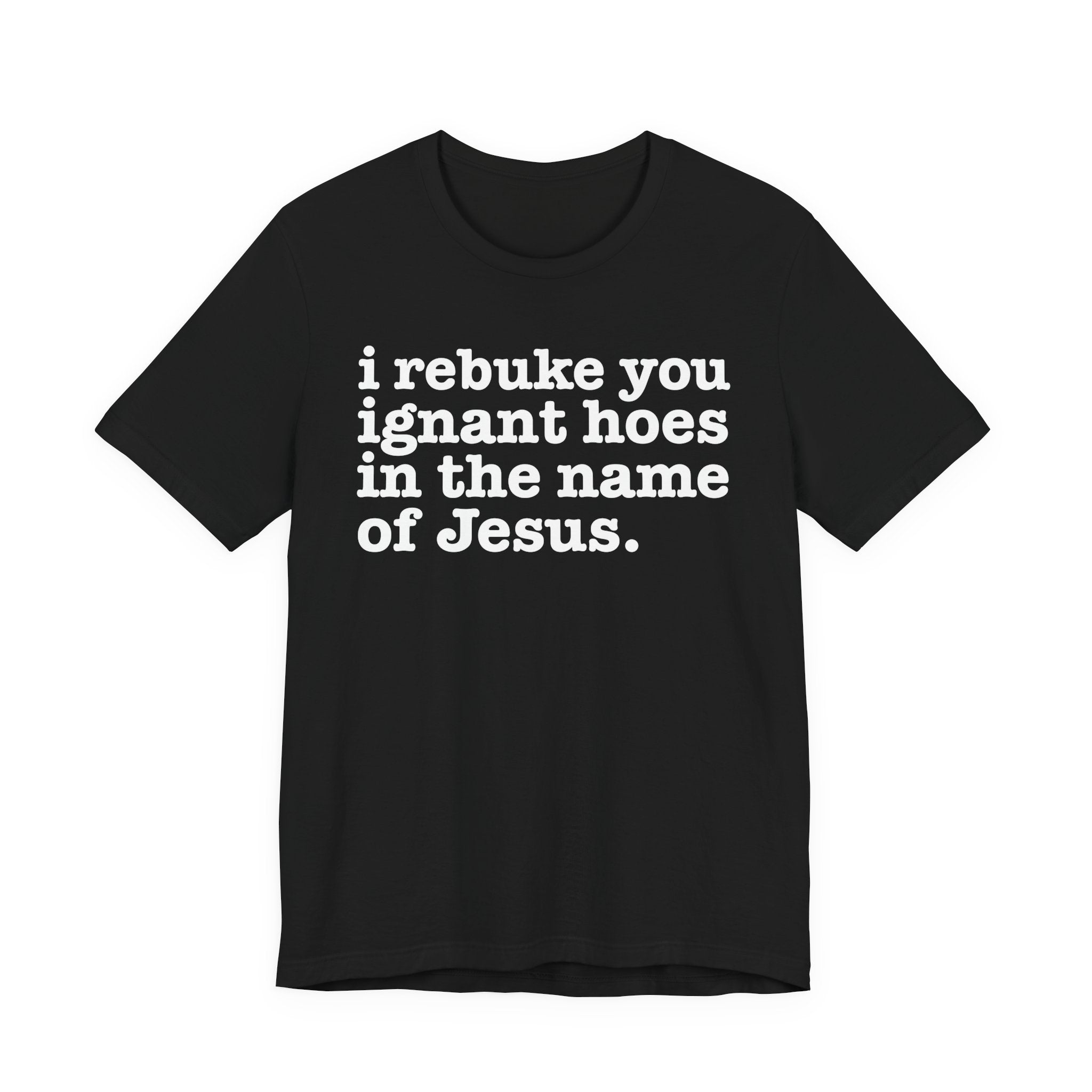 I Rebuke You Ignant Hoes in the Name of Jesus — Christian Humor T-Shirt
