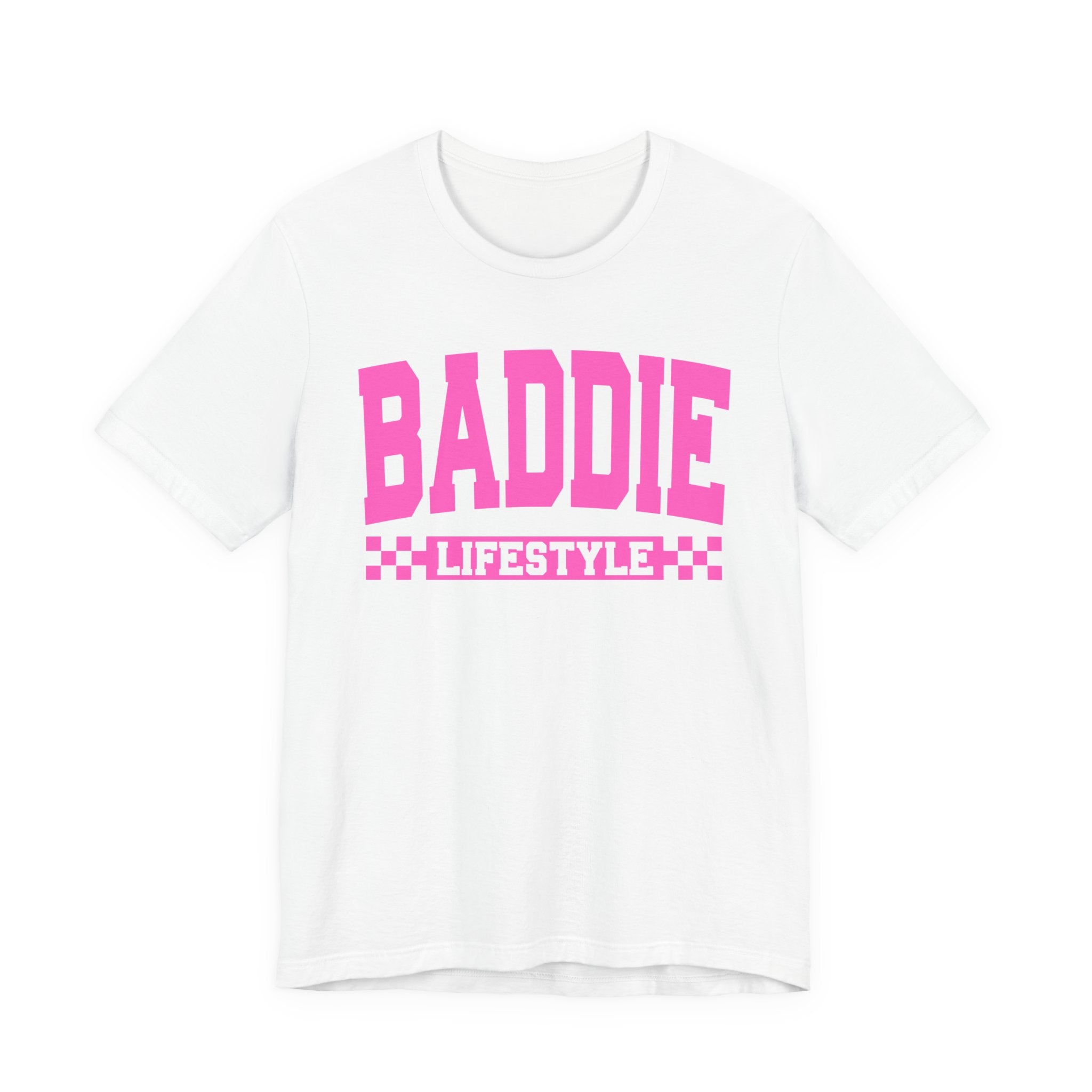 Baddie Lifestyle — Pink Varsity Statement T-Shirt