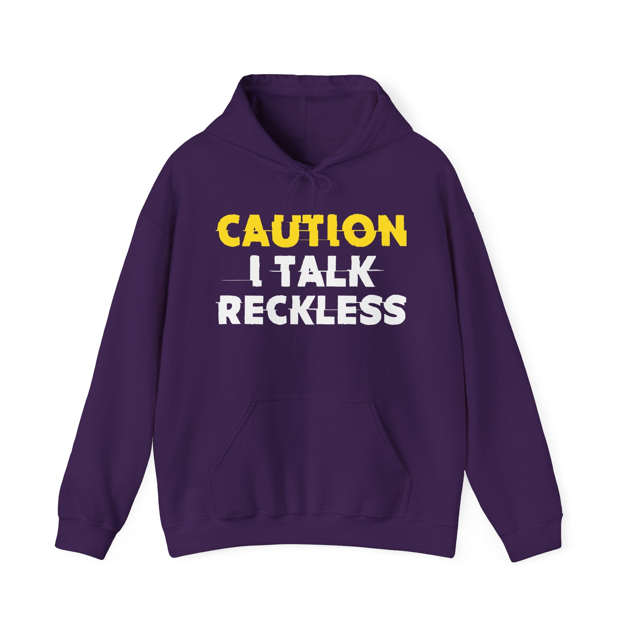 Caution I Talk Reckless Hoodie – Funny Warning Graphic Hoodie