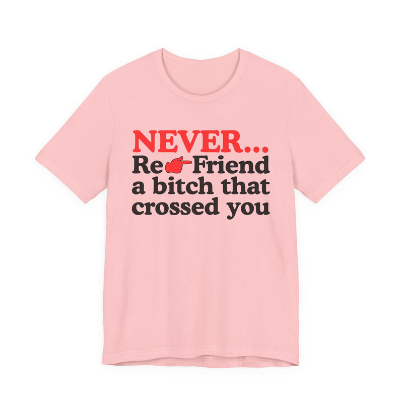 Never Re-Friend A Bitch That Crossed You  —  Reality Check Statement T-shirt