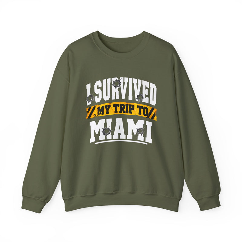 Sweatshirt with lettering reading I Survived My Trip To Miami, gallery image 6.