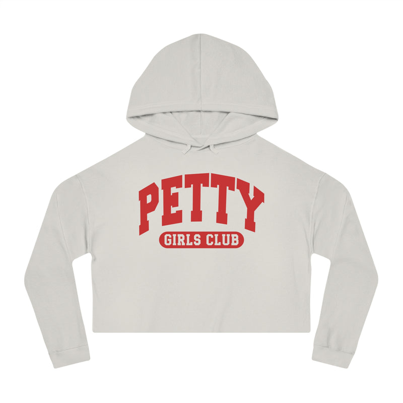 Petty Girls Club — Retro Collegiate Crop Top Hoodie