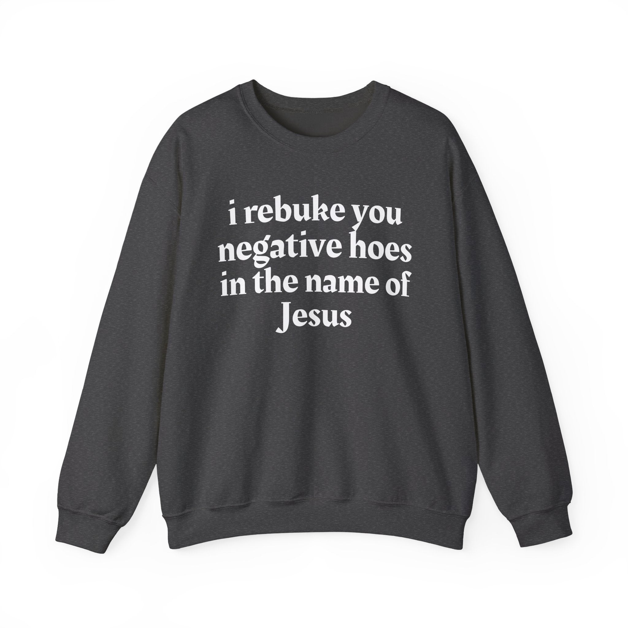 I Rebuke You Negative Hoes In the Name of Jesus — Christian Humor Sweatshirt