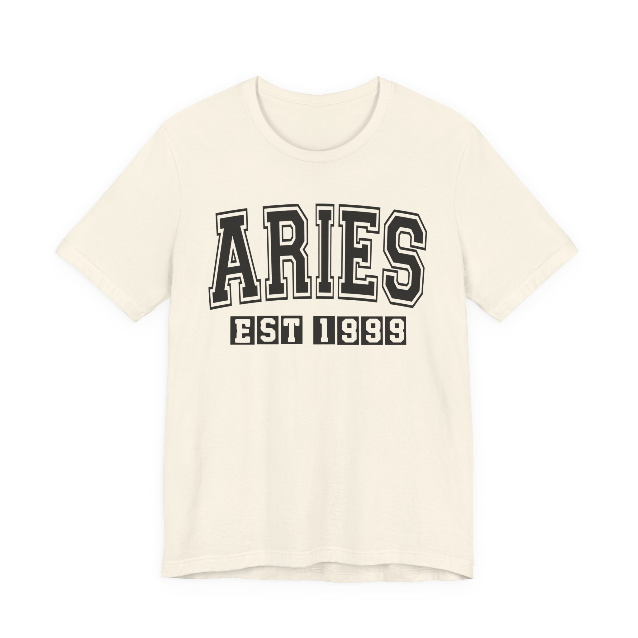 Aries EST (YEAR) Personalization — Zodiac Birthday Tee Shirt