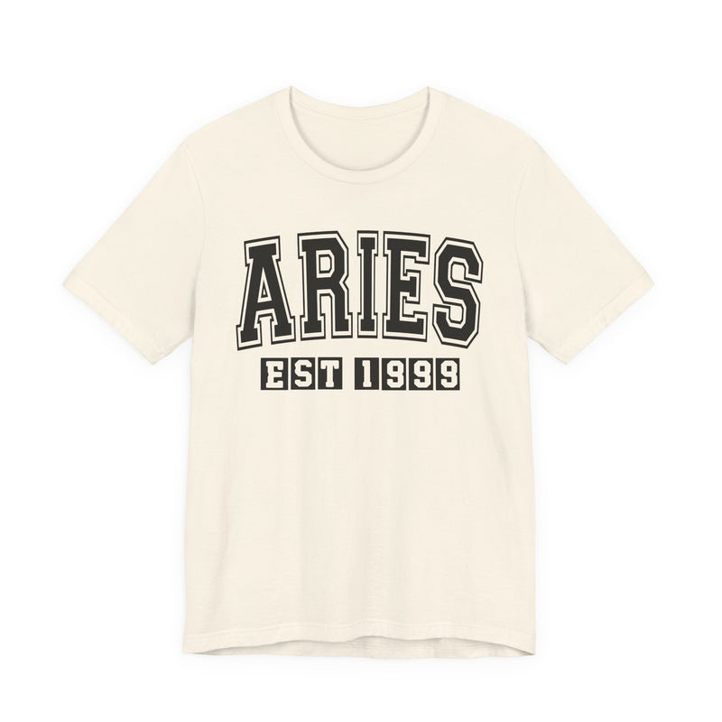 Aries EST (YEAR) Personalization — Zodiac Birthday T-Shirt