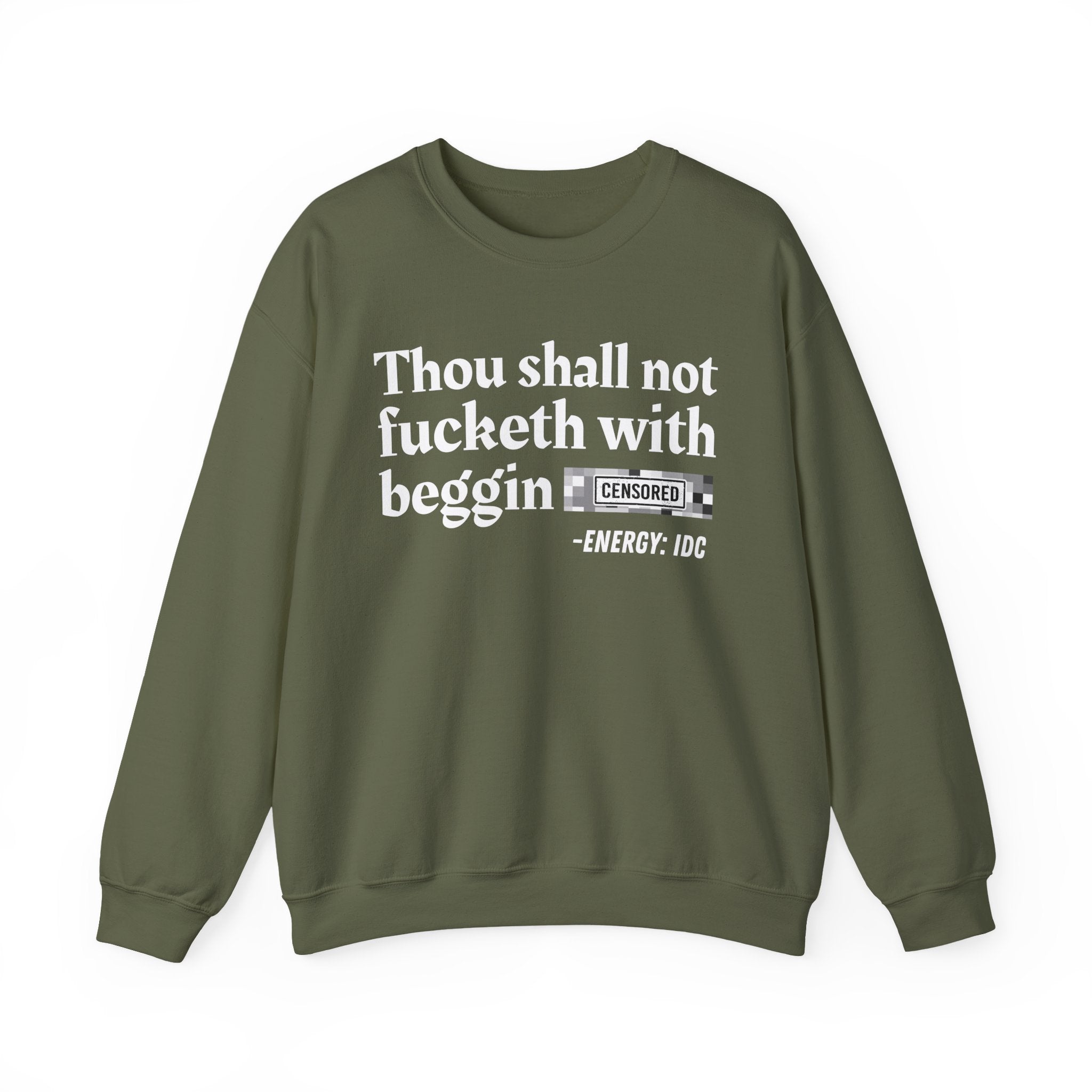 Thou Shall Not Fucketh With Beggin (Censored Bitch) — Vintage funny Bible——Print Slogan T-Shirt