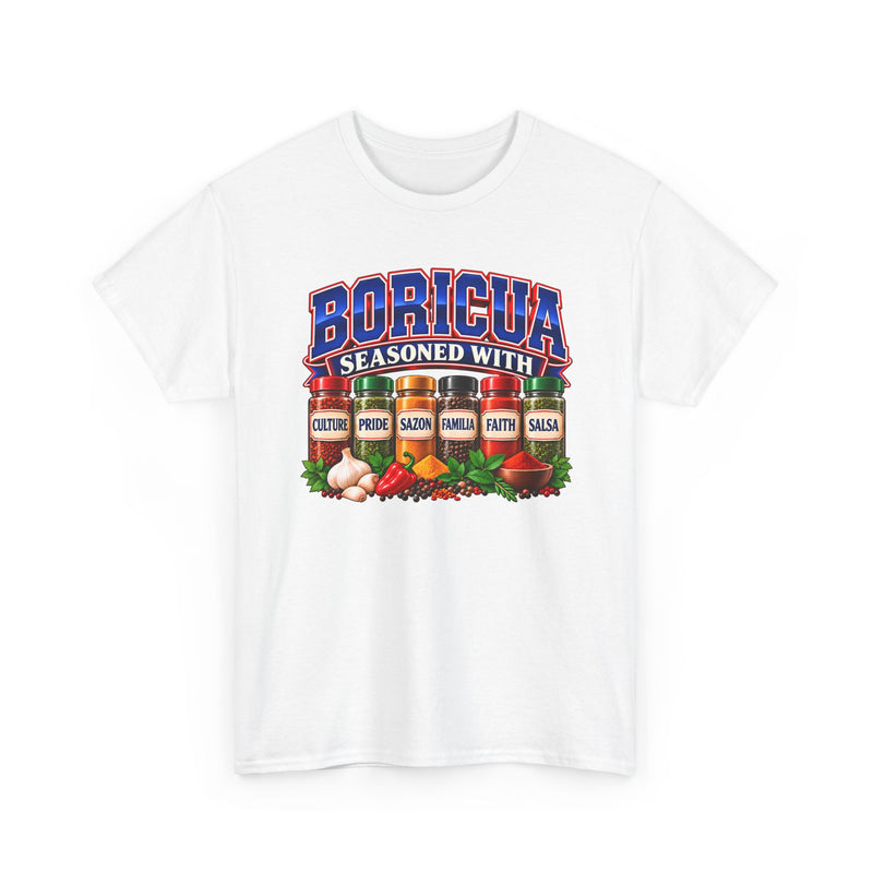 Boricua Seasoned With Culture Pride Sazón Familia Faith Salsa－ T-Shirt