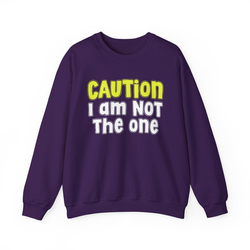 Caution I Am Not The One － Playful Warning Statement Sweatshirt