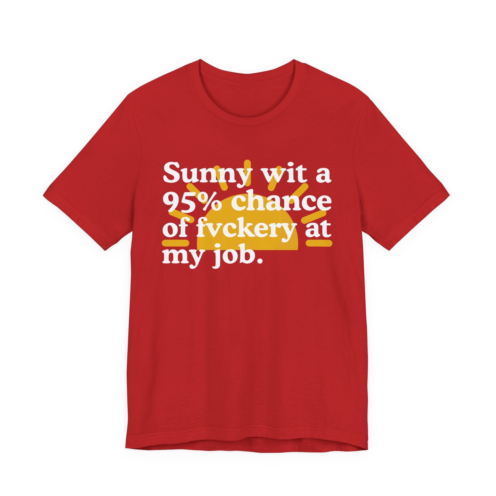 Sunny Wit A 95% Chance Of Bullshit At My Job — Funny Statement T-Shirt