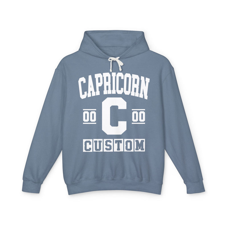 Custom Capricorn Varsity Hoodie — Customize Birthday Day/Month/Year — Customize Gemini Season/Nation