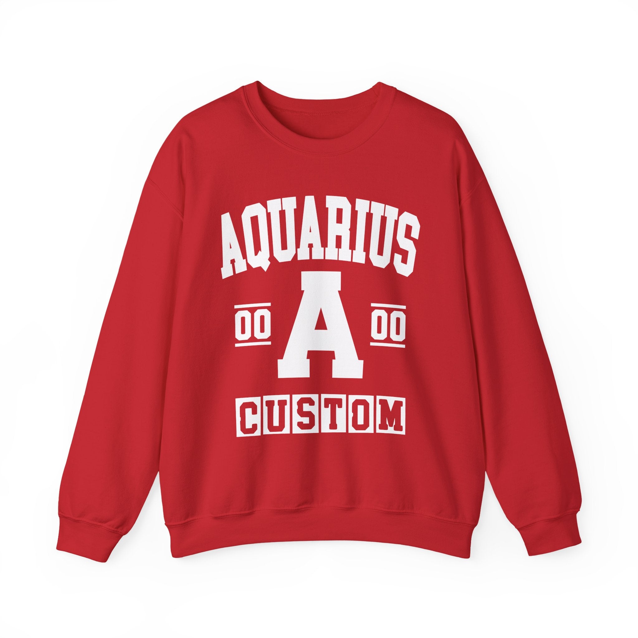 Custom Aquarius Varsity Sweatshirt - Customize Birthday Day/Month/Year - Customize Gemini Season/Nation
