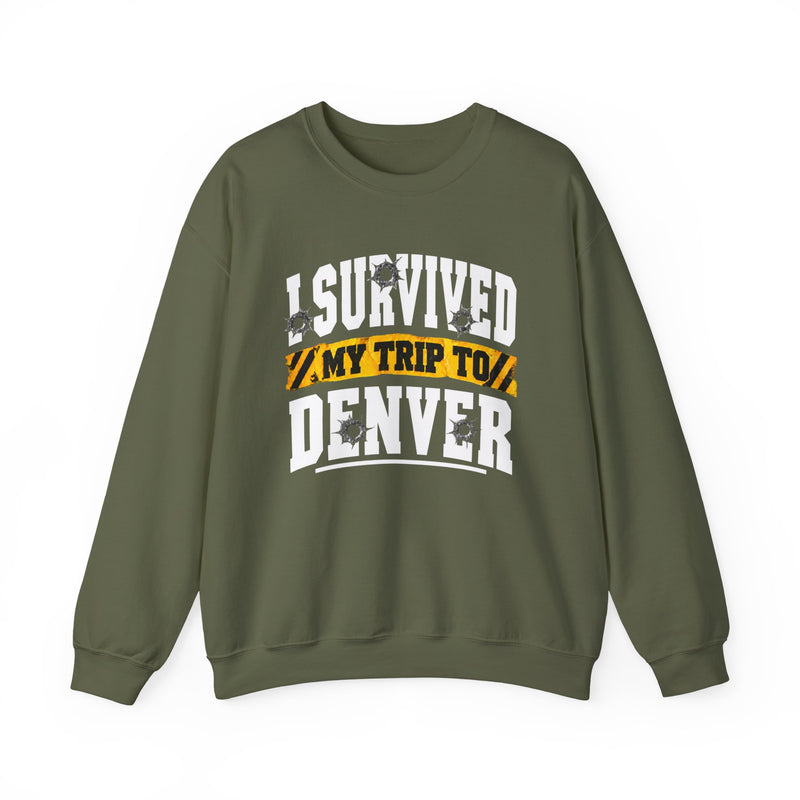 Sweatshirt with lettering reading I Survived My Trip To Denver, gallery image 6.