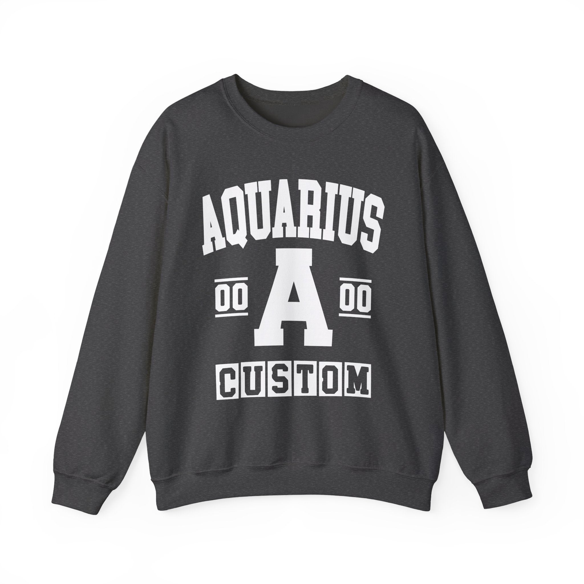 Custom Aquarius Varsity Sweatshirt - Customize Birthday Day/Month/Year - Customize Gemini Season/Nation