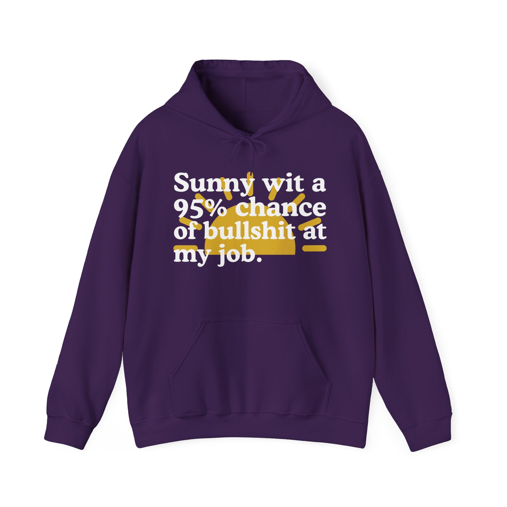 Sunny wit a 95% chance of Bullshit At My Job — Funny Weather Hoodie