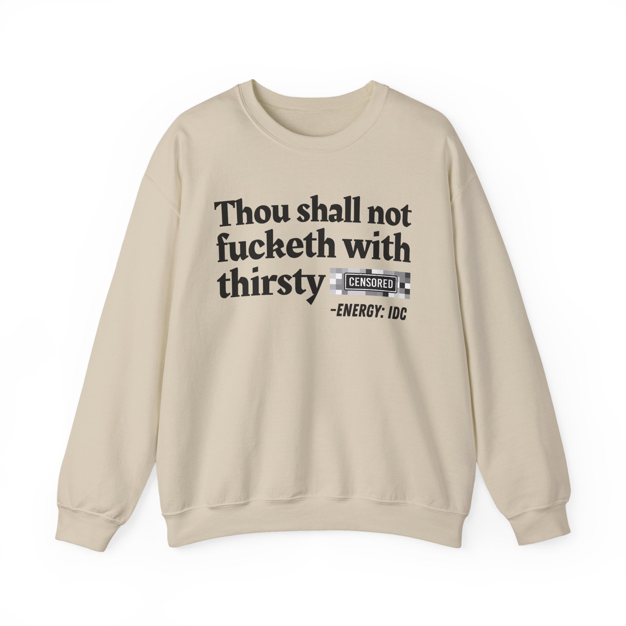 Thou Shall Not Fucketh With Thirsty (Censored Bitch) — Vintage funny Bible——Print Slogan T-Shirt