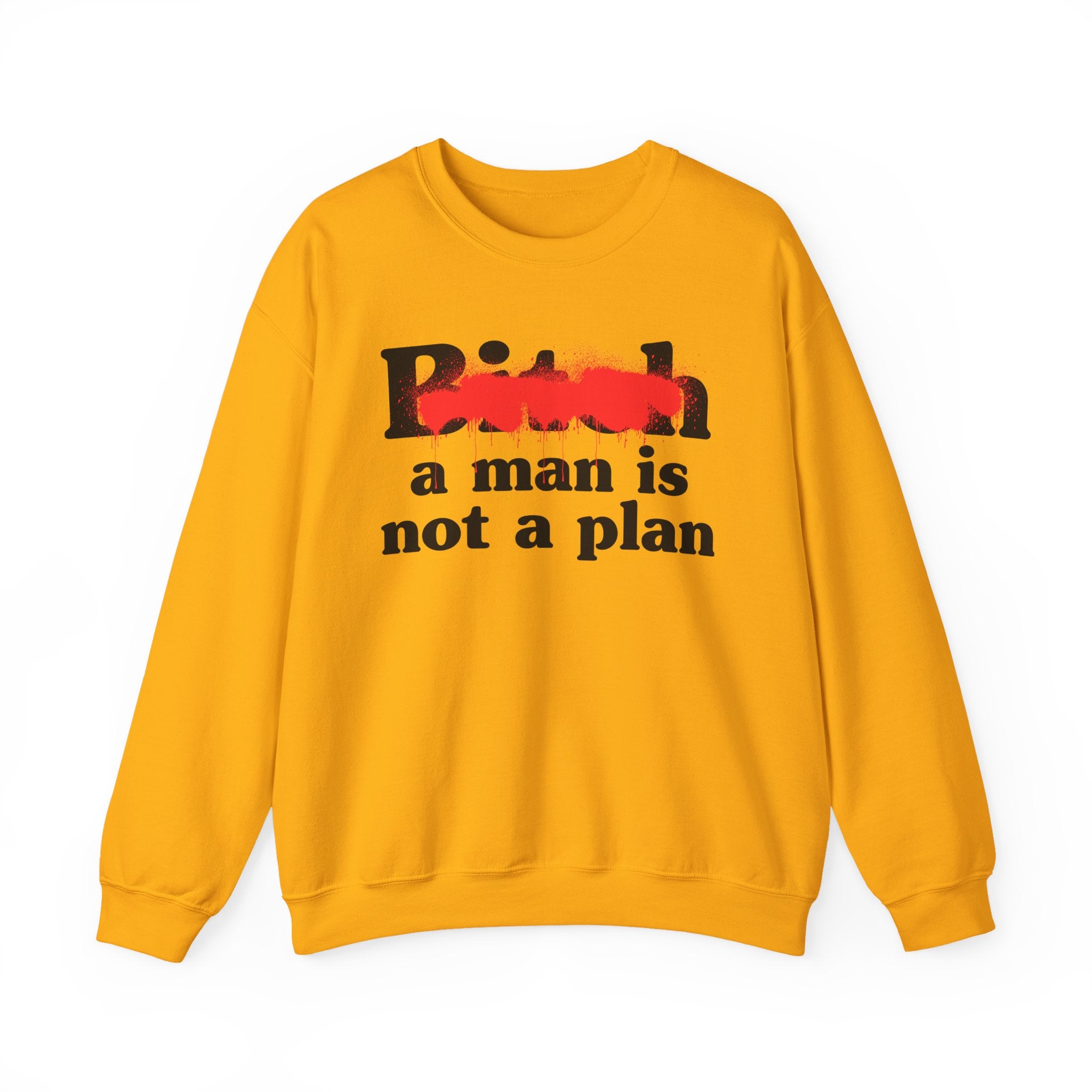 Bitch A Man Is Not A Plan - Sassy Adult Humor Sweatshirt