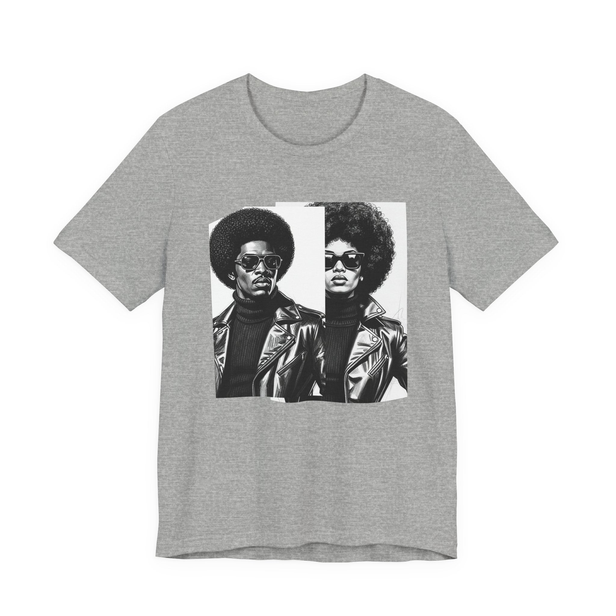 70s Style Portrait Of Black Power Couple － T-shirt