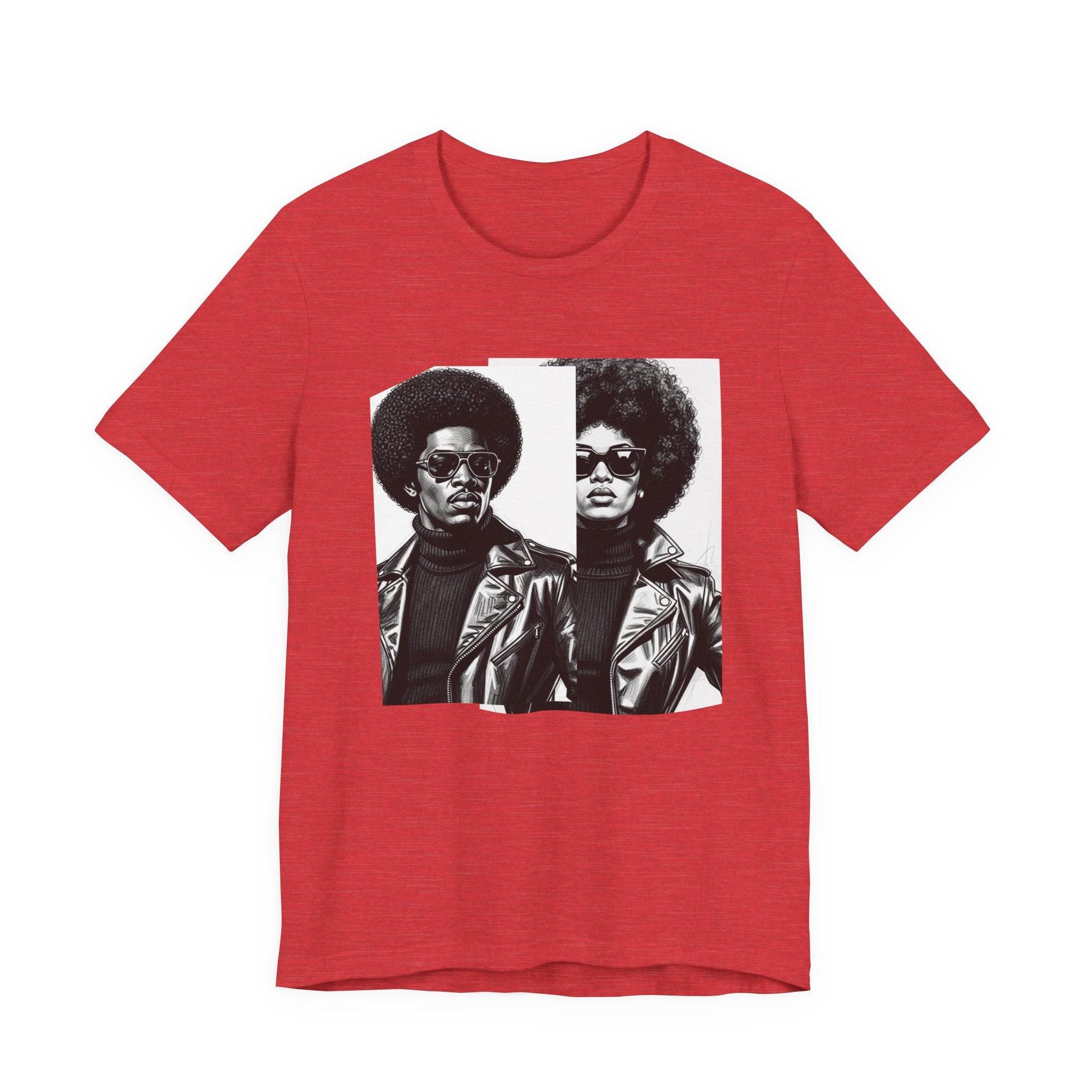 70s Style Portrait Of Black Power Couple － T-shirt