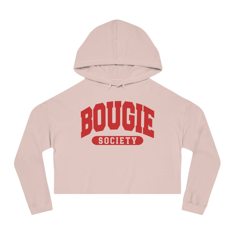 Bougie Society  — Retro Collegiate Crop Top Hoodie