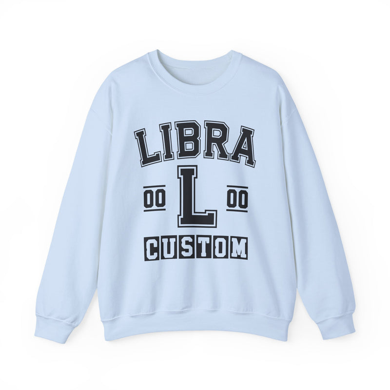 Custom Libra Varsity Sweatshirt — Customize Birthday Day/Month/Year — Customize Gemini Season/Nation