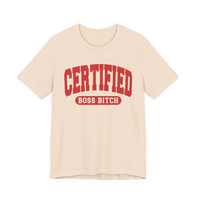 Certified Boss Bitch — Retro Collegiate T-Shirt