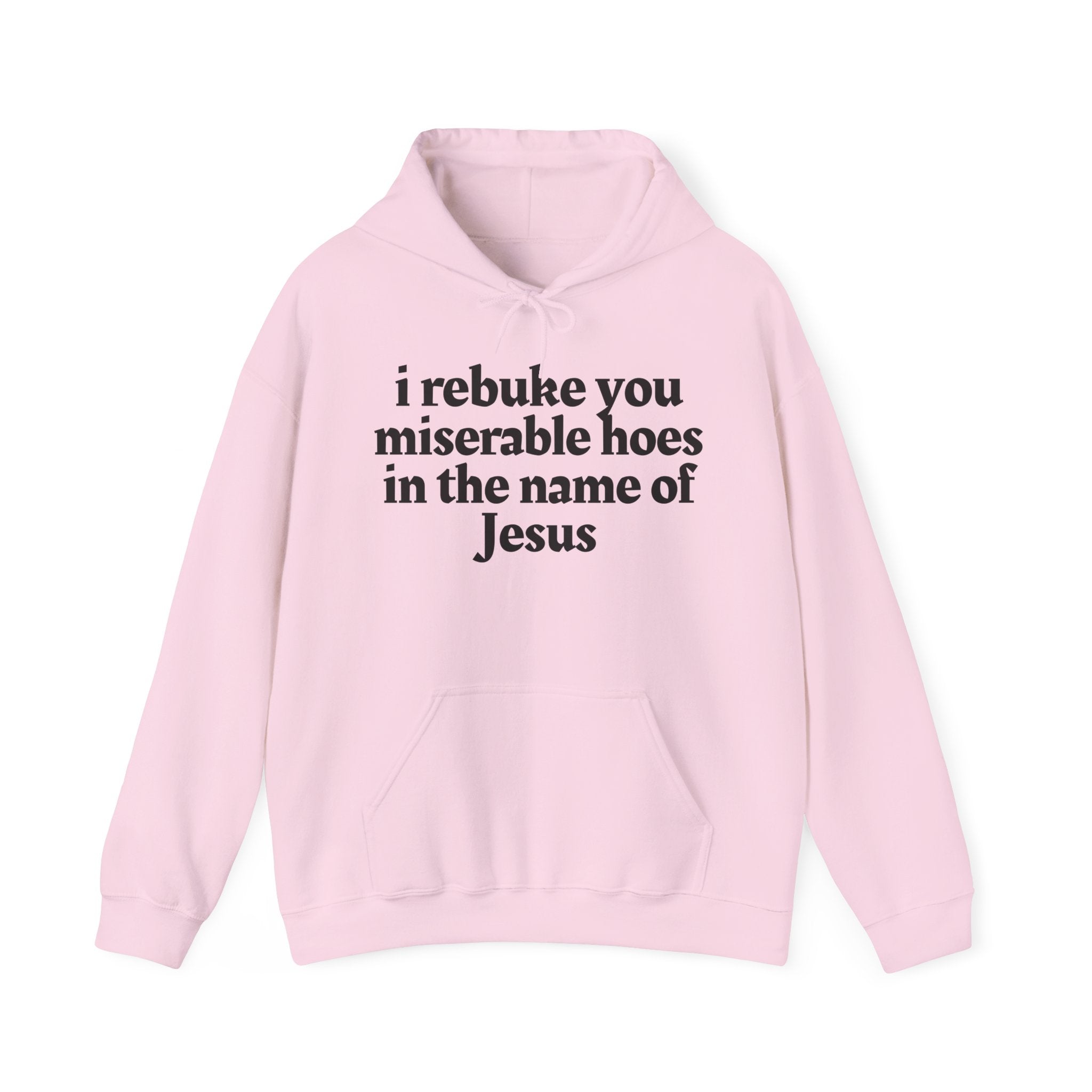 I Rebuke You Miserable Hoes in the Name of Jesus — Humorous Religious Hoodie