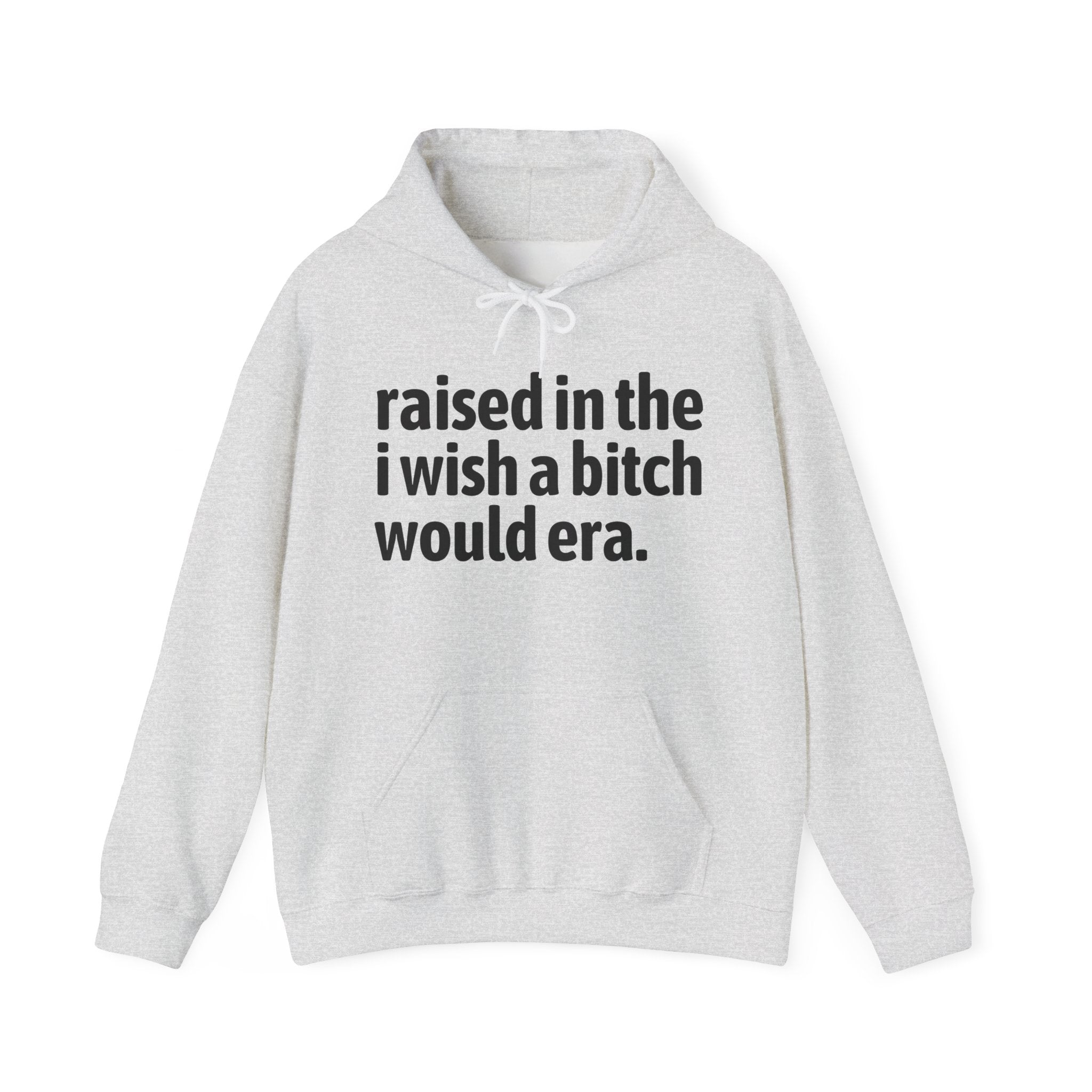 Raised In The I Wish A Bitch Would Era - Funny Back In The Day Statement Hoodie